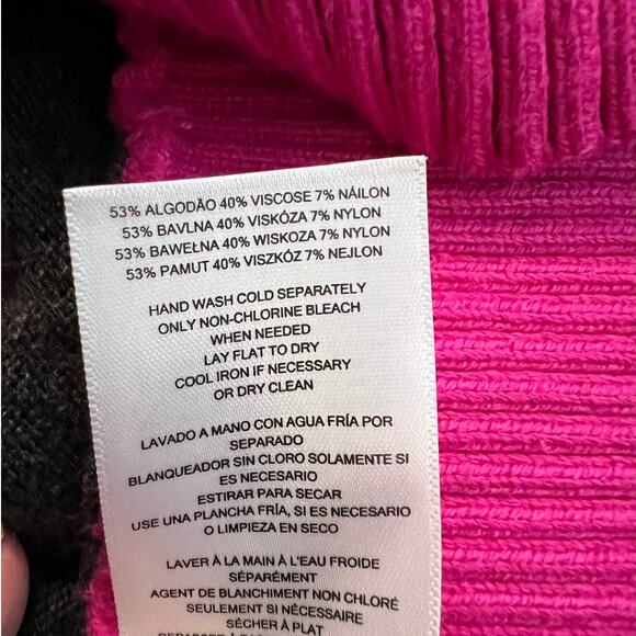 MIchael Kors Sweater Dress Size M Gray and Hot Pink Color Block NEW - Picture 7 of 8